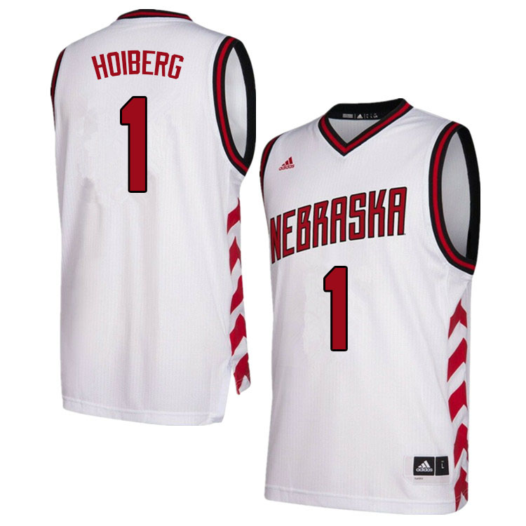 Men #1 Sam Hoiberg Nebraska Cornhuskers College Basketball Jerseys Sale-Hardwood